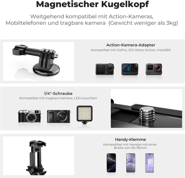 Detalle 2 de K&F CONCEPT Magnetische Kamerahalterung 3 kg