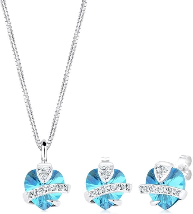 Detalle de Elli Schmuckset Herz Edel Kristalle