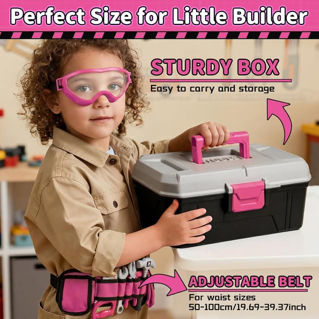 Detalle 1 de KidBloom Werkzeugkoffer für Mädchen ab 3