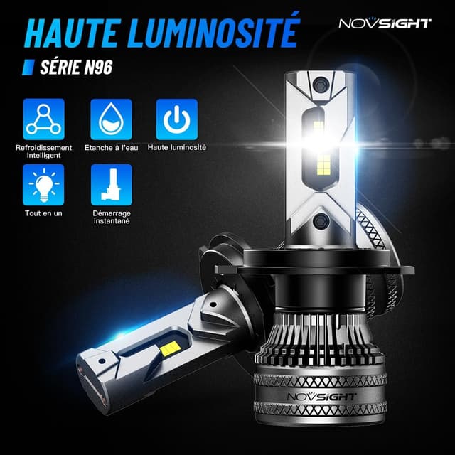 Thumbnail 1 de NOVSIGHT Ampoule H4 LED Voiture 45000LM