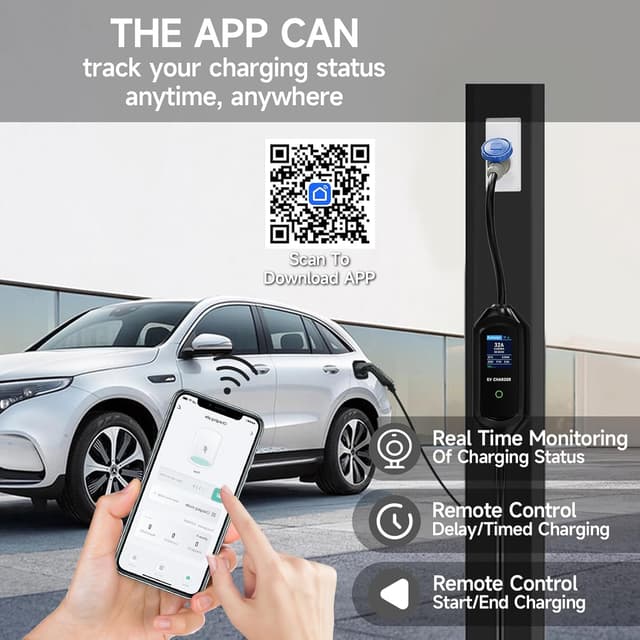 Detalle de Cavo di ricarica auto elettrica Tipo 2 Schuko AFYEEV (IEC 62196-2) con borsa, 6 m, 6/8/10/13/16/20/24/32A fino a 7,2 kW