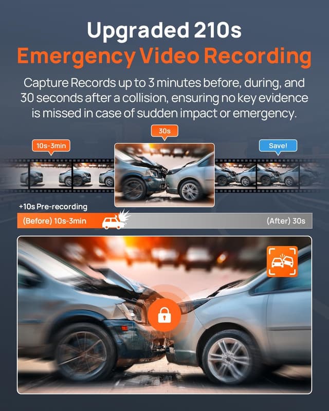 Detalle 2 de 70mai 4K Dash Cam Front and Rear A810S (4K+1080P) with STARVIS 2, HDR, WiFi App Control, ADAS & Parking Mode
