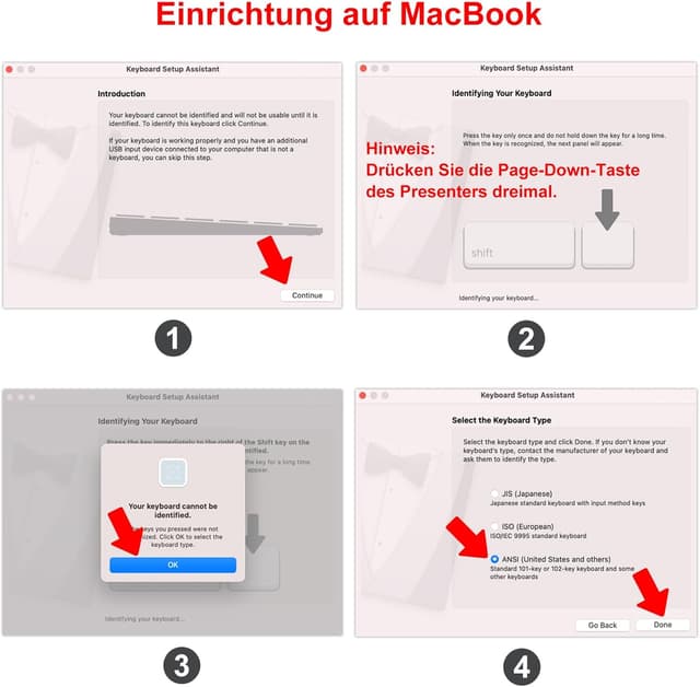 Detalle de UBUYUONE 2-in-1 USB‑C Presenter mit Tasche – kabellose Präsentationsfernbedienung für Laptop/PC