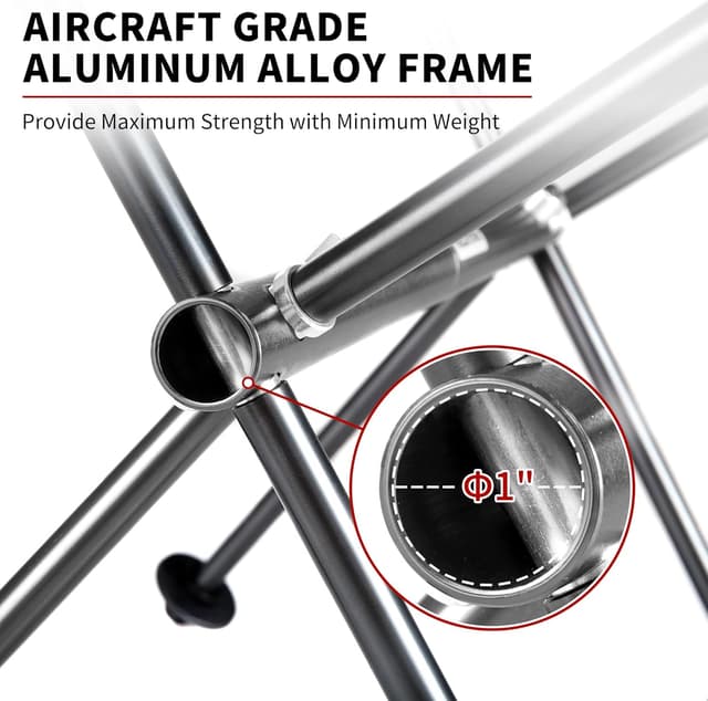 Detalle de Naturehike tragbarer Campingstuhl (ultraleicht, klappbar) – 1,1 kg, bis 150 kg Traglast, für Angeln, Picknick & Outdoor