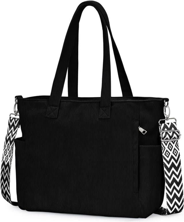 Detalle de oscaurt Cord Tote Bag Shopper Tasche für Damen – große Umhängetasche mit Tablet-Fach