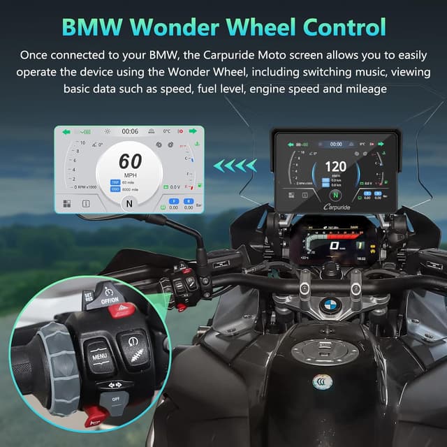 Detalle de CARPURIDE W502BS Pro for BMW Motorbike CarPlay & Android Auto