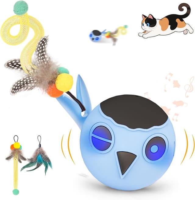 Detalle de Zeepet Interactive Cat Toy 4-mode automatic ball 🐱