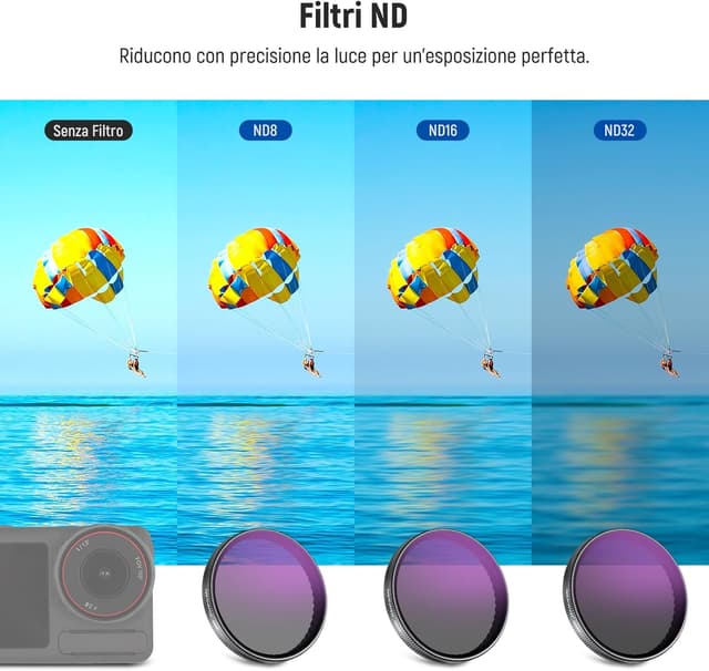 Detalle 2 de NEEWER Set filtri ND a scatto per DJI Osmo Action 5 Pro/4/3 (ND8, ND16, ND32 + CPL) FL-A76