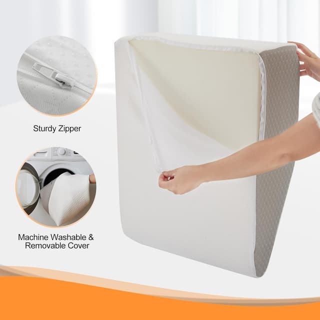 Thumbnail 6 de Ruqmuis 8-Inch Leg Elevation Pillow for After Surgery, Foam Wedge for Swelling & Pain Relief (White)