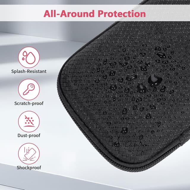 Detalle 2 de FINPAC Federmäppchen aus Hart-EVA (21,5 x 10 x 3,8 cm) – stoßfeste Stiftetasche für Büro, Schule & unterwegs, schwarz, groß