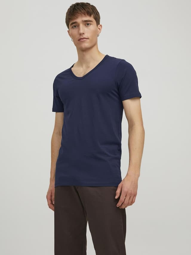 Detalle de Jack & Jones T-Shirt basic col en V à manches courtes