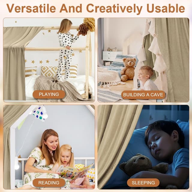 Detalle de Vicloon Hausbett Himmel 135 x 360 cm