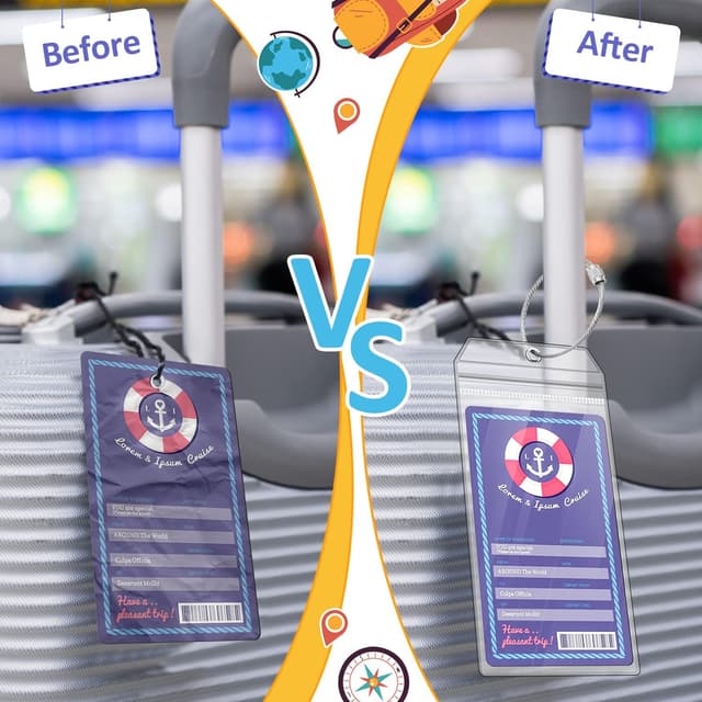 Thumbnail 3 de Kofferanhänger Kreuzfahrten Transparente PVC 18x8,9 cm