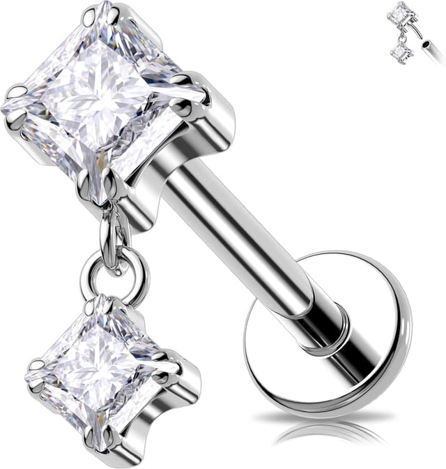 Detalle de Melighting Orecchino elica titanio 16G zirconia