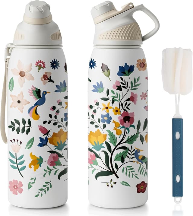 Detalle de Fjbottle Sport-Trinkflasche aus Edelstahl mit magnetischem Deckel, 1.000 ml