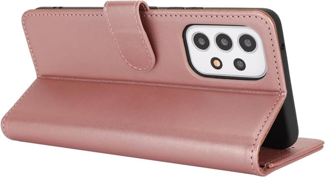 Detalle de Zouzt Wallet Case for Samsung Galaxy A33 (Rose Gold) with 3 Card Slots, Magnetic Clasp & Kickstand
