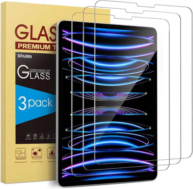 Detalle de SPARIN Panzer Schutzglas für iPad Pro 11 Zoll (2022/2021/2020) & iPad Air 5/4 – 9H, kratzfest, 3er-Set