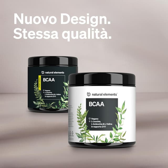 Detalle de Natural Elements BCAA 360 capsule piccolo formato (vegane) con leucina, isoleucina e valina