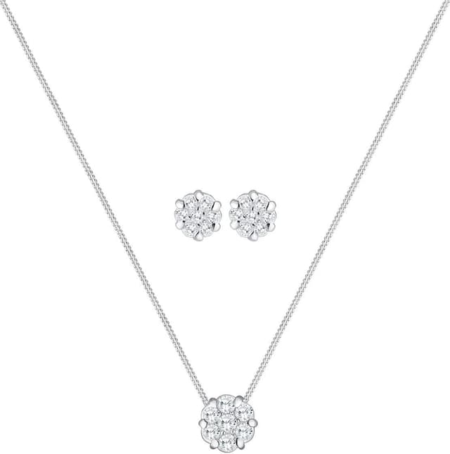 Detalle 2 de Elli Schmuckset Blume mit Zirkonia aus 925