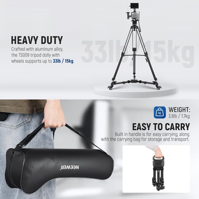 Detalle de Neewer TS009 tripod dolly for 33lb load