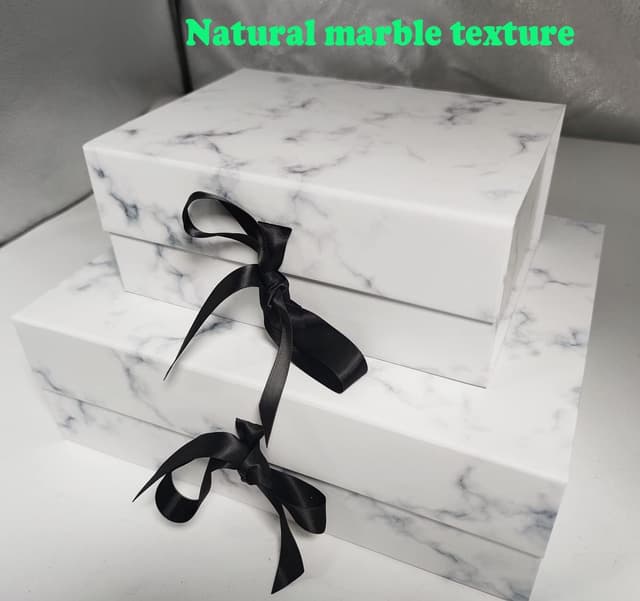 Detalle 2 de Marble Gift Box with Magnetic Lids (23.5x17x10 cm) for Valentine’s, Birthdays & more