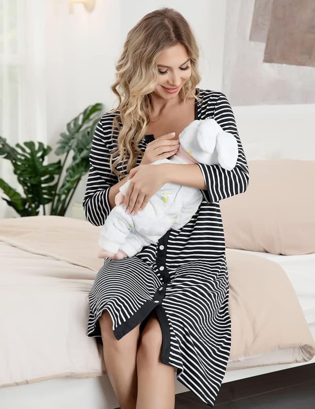 Thumbnail 2 de Marvmys Stillnachthemd Baumwolle 3/4 Ärmel