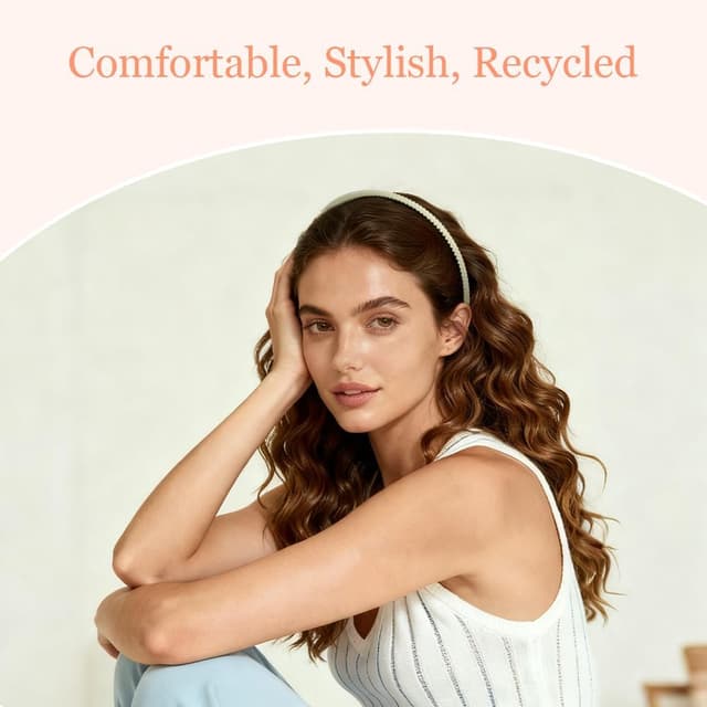 Thumbnail 6 de LOPHE lot de 8 serre-têtes zigzag anti-glisse ABS (noir, café, caqui, blanc cassé) pour yoga, fitness et maquillage