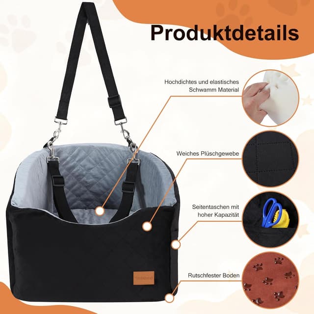 Thumbnail 2 de Asiento de coche para perros medianos 13,6 kg