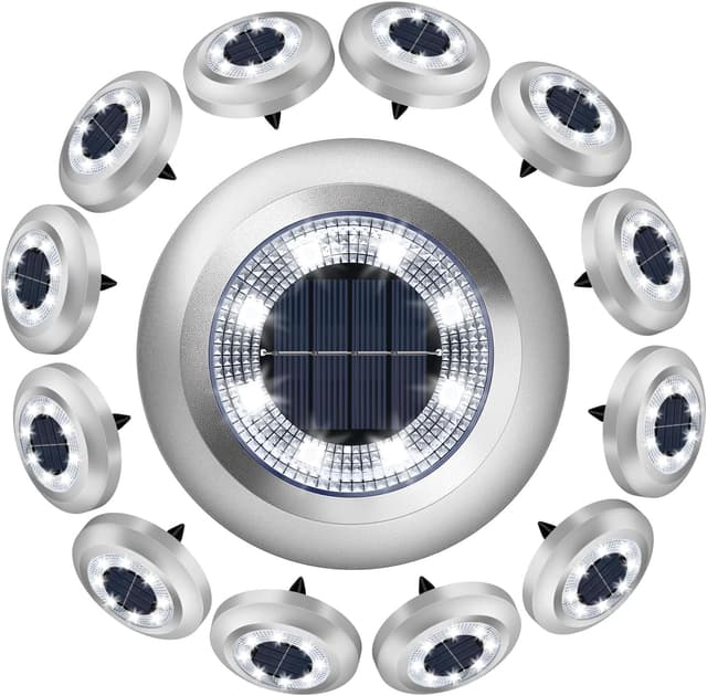Detalle de ZFITEI 12 Pack Solar Ground Lights Outdoor