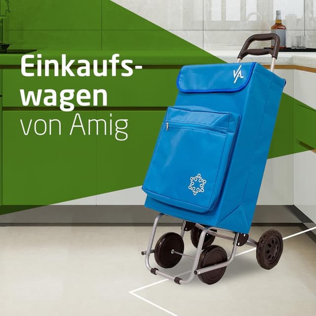 Thumbnail 1 de Amig Einkaufstrolley 4-Räder Blau 48L