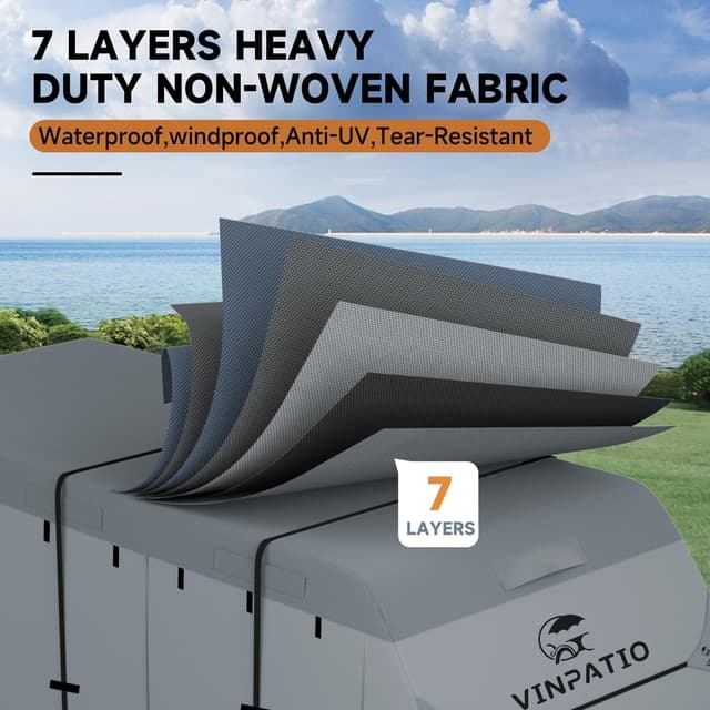 Detalle 2 de VINPATIO RV Cover 7-Layer Heavy Duty Cover for 38'-40' Travel Trailer (with Tongue Jack Cover)