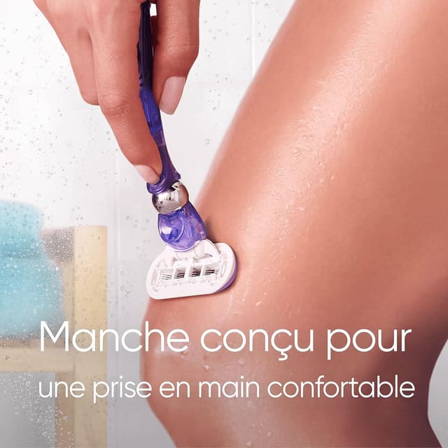 Detalle de Gillette Venus Deluxe Smooth Swirl — rasoir pour femme à 5 lames et 9 recharges SkinCushion