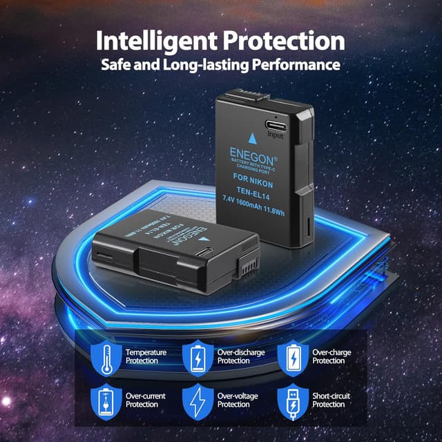 Thumbnail 5 de ENEGON EN-EL14 USB-C batería 1600 mAh 2 unidades