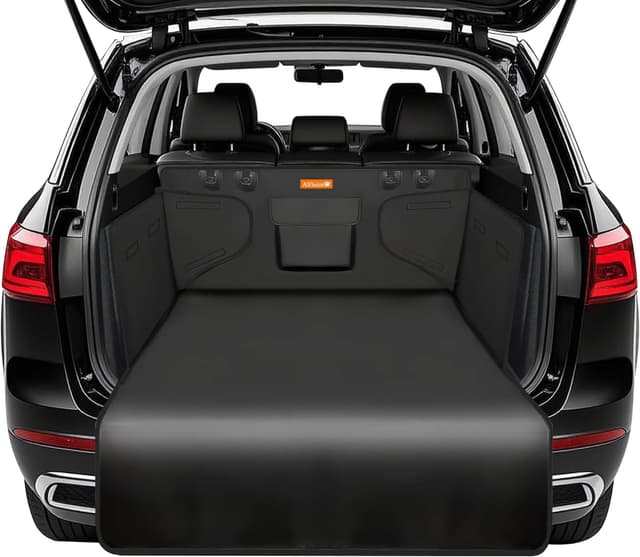 Detalle de Alfheim Car Boot Liner Protector – non-slip waterproof dog back seat cover, universal for medium & small cars (black)