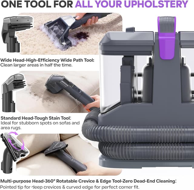 Detalle de X-cotec Lavatappeti 450W 13kPa con doppio serbatoio autopulente e 3 spazzole