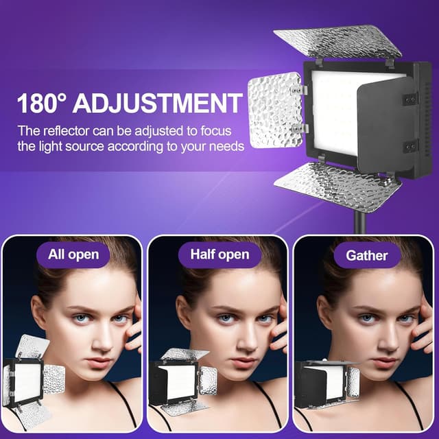 Detalle de EMART LED Video Light 2 Packs (dimmable) with diffuser, 9 colour filters and tripod