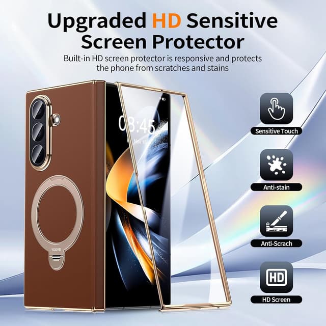 Thumbnail 4 de YOOVEI Galaxy Z Fold 7 leather case with kickstand