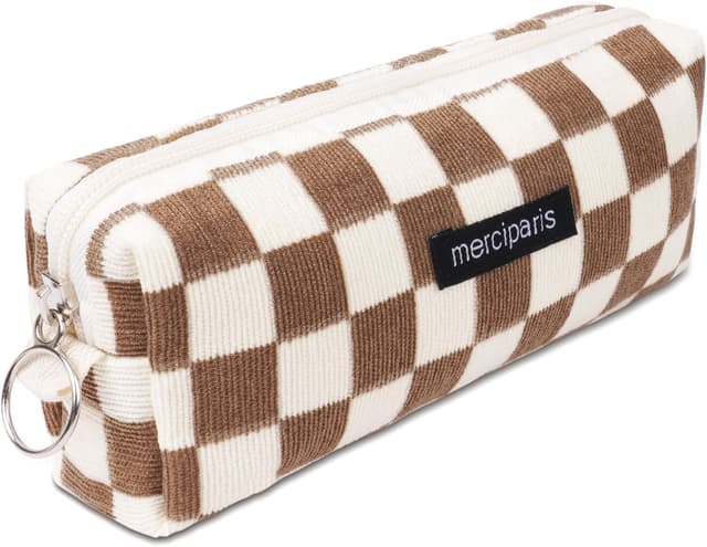 Detalle de OFFCUP Astuccio Portapenne in velluto a coste marrone (19 x 7 x 6 cm)