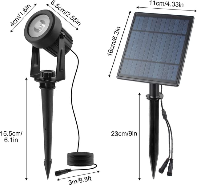Detalle 2 de CORESLUX Solar Garden Spotlights (4-in-1) 3000K Warm White Waterproof Outdoor Uplighters