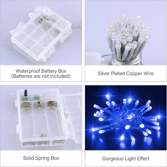 Thumbnail 6 de Dalugo blue fairy lights, 30 LED 3m