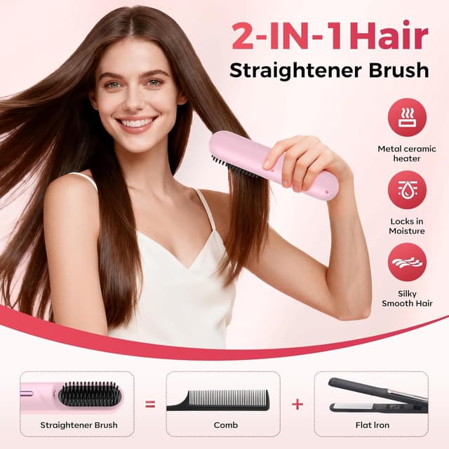 Thumbnail 1 de Go Brush Pro 2026 hair straightener brush 4-temp 300M ions ๐