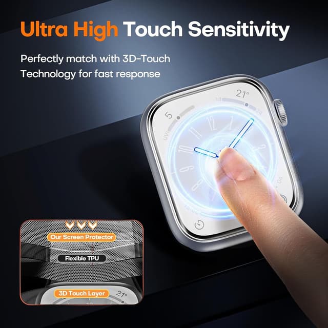 Thumbnail 4 de TOCOL 6 Pack Screen Protector for Apple Watch 40mm