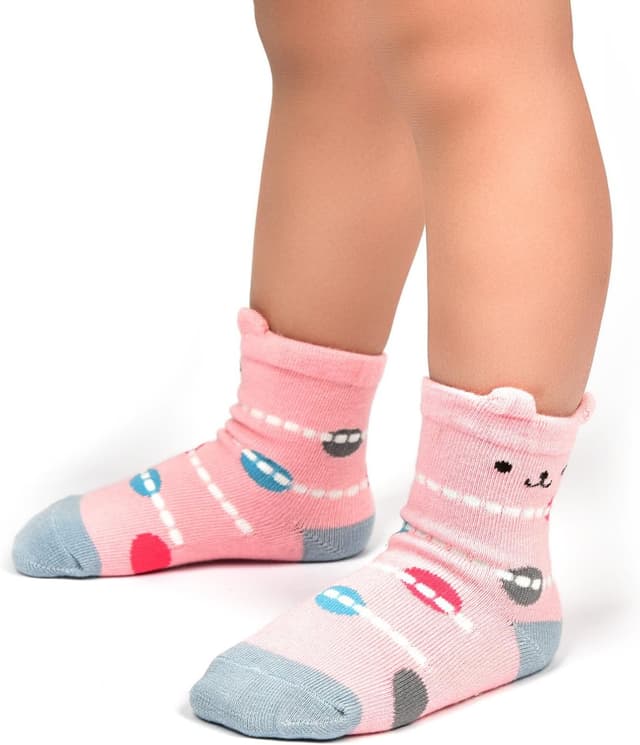 Thumbnail 2 de Wobon 12 Pairs Toddler Girl Non Slip Socks 93% Cotton