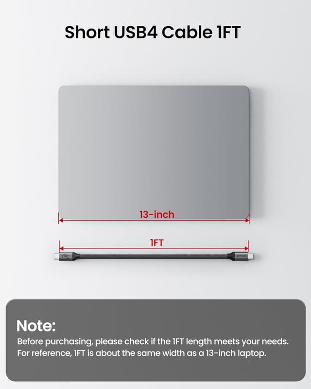 Thumbnail 4 de Silkland 80Gbps USB4 Cable 0.3m for Thunderbolt 5