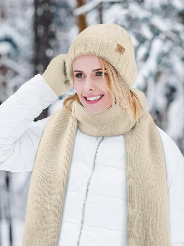 Thumbnail 4 de Winter Beanie Hat Scarf Gloves Set 🧣