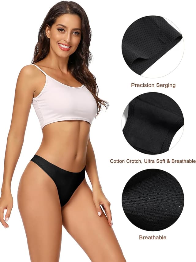 Detalle de Voenxe Seamless Knickers for Women 5-Pack – No VPL Invisible Bikini Briefs