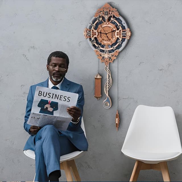 Detalle 2 de ROKR 3D Holzpuzzle Uhr für Erwachsene