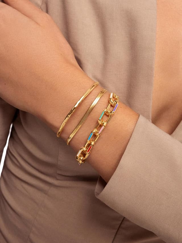 Thumbnail 3 de SINGULARU Lisse S 16 cm pulsera de acero bañada oro