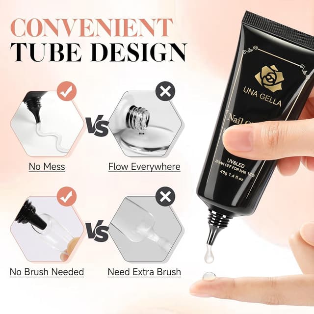 Detalle 2 de UNA GELLA Nagelkleber Entferner für Press On Nails – acetonfrei, 30 ml, mit integriertem Hebel