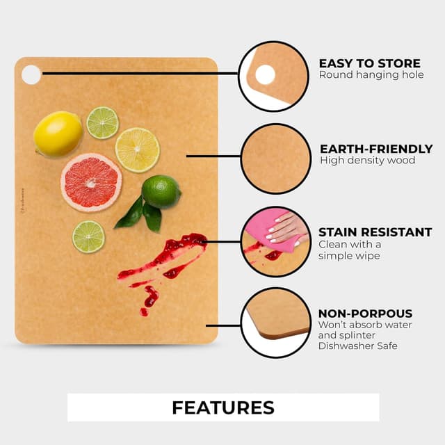 Detalle 2 de Freshware Wood Cutting Boards Set of 2 🍽